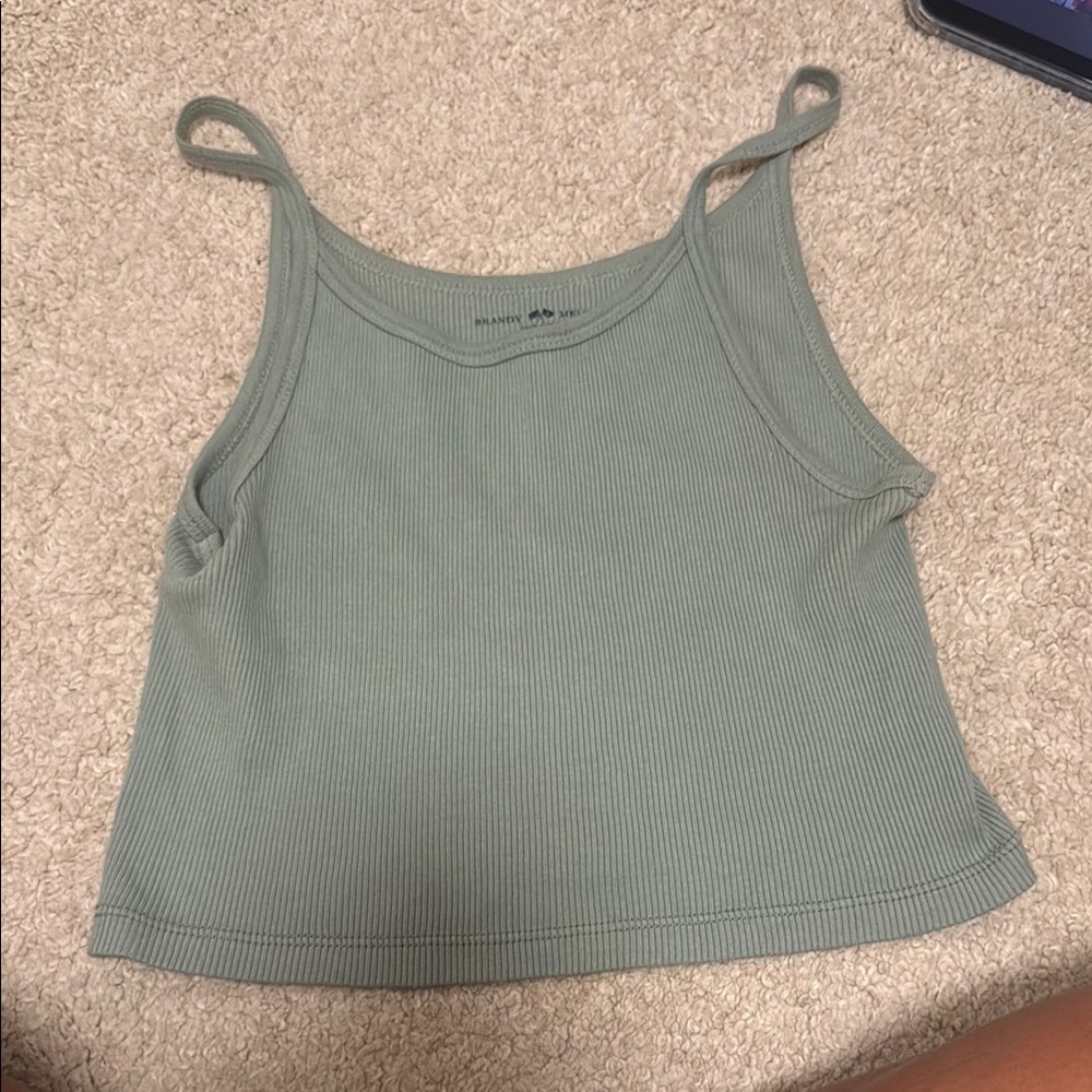 Brandy Melville Ribbed Tank Top - Olive